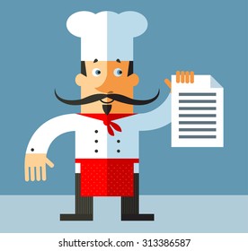 chief cook. Flat vector illustration.