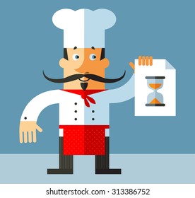 chief cook. Flat vector illustration.