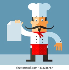 chief cook. Flat vector illustration.