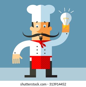 chief cook. Flat vector illustration.