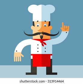 chief cook. Flat vector illustration.