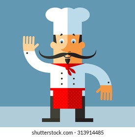 chief cook. Flat vector illustration.