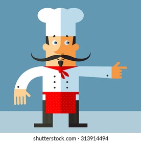 chief cook. Flat vector illustration.