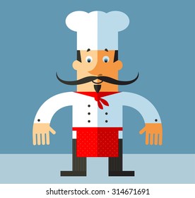 chief cook. Flat vector illustration.