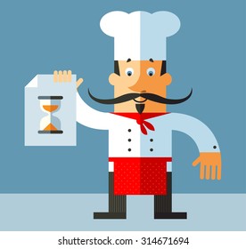 chief cook. Flat vector illustration.