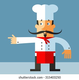 chief cook. Flat vector illustration.