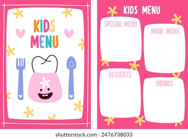 Chief Cook Kids Menu Pattern Vector Illustration