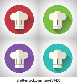 Chief Cook Symbol Toque Cuisine Food Icon on Stylish Background Modern