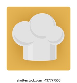 Chief Cook Symbol Toque Cuisine Food Icon in Modern Flat Design