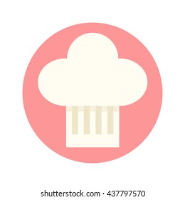 Chief Cook Symbol Toque Cuisine Food Icon in Modern Flat Design