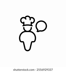 chief cook talk speech bubble icon sign vector