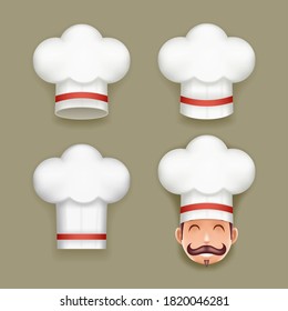 Chief cook toque cuisine realistic hat template design vector illustration