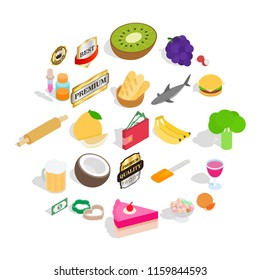 Chief cooker icons set. Isometric set of 25 chief cooker vector icons for web isolated on white background