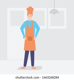 Chief cooking character character for animation.