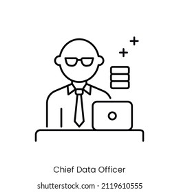 Chief Data Officer Icon Outline Style Stock Vector (Royalty Free ...