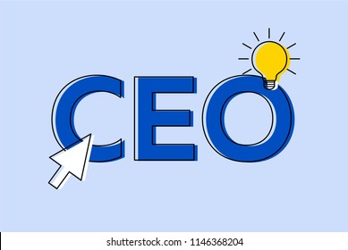 Chief Executive Officer, ceo, web banner, vector illustration