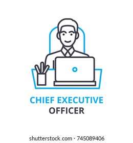 Chief executive officer concept , outline icon, linear sign, thin line pictogram, logo, flat vector, illustration