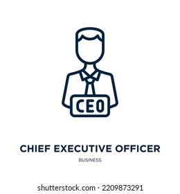 chief executive officer icon from business collection. Thin linear chief executive officer, business, officer outline icon isolated on white background. Line vector chief executive officer sign, 