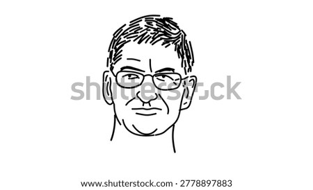 Chief Executive Officer portrait, black isolated vector silhouette