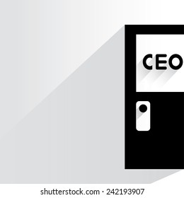chief executive officer room on white background, flat and shadow theme