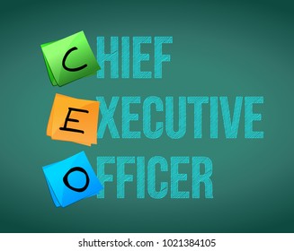 chief executive officer sign on blackboard. illustration design graphic