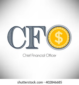 Chief Financial Officer, CFO Icon Vector Design