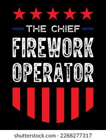 The chief firework operator, typography lettering design