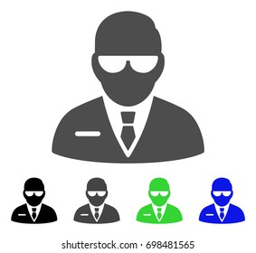 Chief flat vector icon. Colored chief, gray, black, blue, green pictogram versions. Flat icon style for web design.