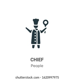 Chief glyph icon vector on white background. Flat vector chief icon symbol sign from modern people collection for mobile concept and web apps design.