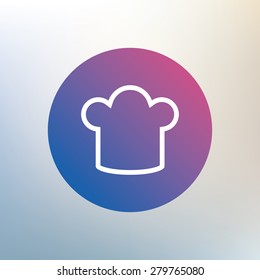 Chief hat sign icon. Cooking symbol. Cooks hat. Icon on blurred background. Vector
