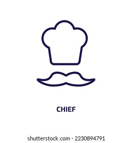 chief icon from people collection. Thin linear chief, cap, hat outline icon isolated on white background. Line vector chief sign, symbol for web and mobile