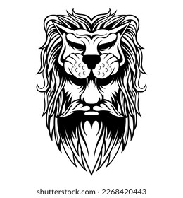 Vector Jefe. Mapa de la mascota del vector con logotipo blanco y negro