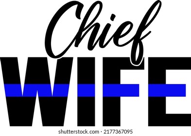 Chief Wife Blue Line illustration isolated svg