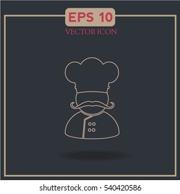 chief-cooker. icon  on dark  background.logo design.graphic image
