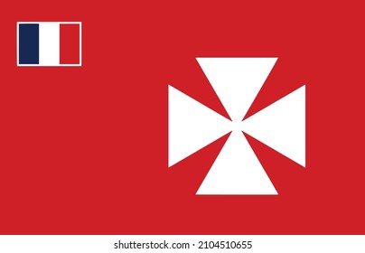 Chiefdom Uvea (Wallis) Flag Vector Icon