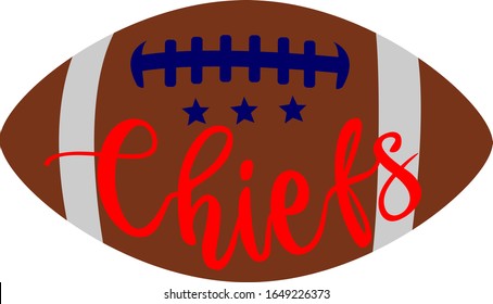 Chiefs Football On White Back Ground Vector-eps