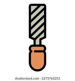 Chiesel icon outline vector. Carpenter tool. Work constractor