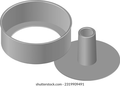 Chiffon cake mold isolated vector illustration.