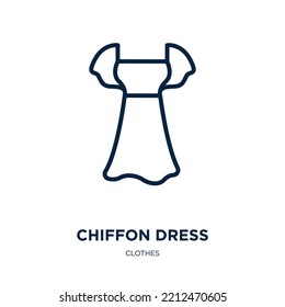 chiffon dress icon from clothes collection. Thin linear chiffon dress, clothes, dress outline icon isolated on white background. Line vector chiffon dress sign, symbol for web and mobile