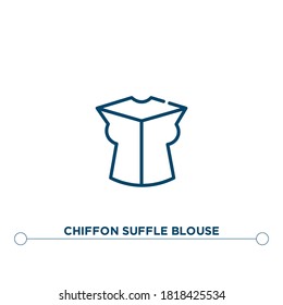chiffon suffle blouse outline vector icon. simple element illustration. chiffon suffle blouse outline icon from editable clothes concept. can be used for web and mobile
