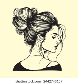  Vectores de peinado de Chignon Arte, iconos y gráficos