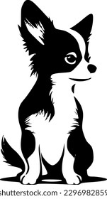 Chihuahua - Black and White Isolated Icon - Vector illustration