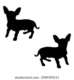 Chihuahua Cattle dog Silhouette, Chihuahua illustration, Chiweenie icon Silhouette, Cattle dog Silhouette illustration