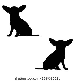 Chihuahua Cattle dog Silhouette, Chihuahua illustration, Chiweenie icon Silhouette, Cattle dog Silhouette illustration