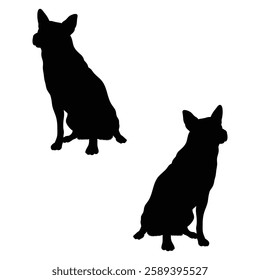 Chihuahua Cattle dog Silhouette, Chihuahua illustration, Chiweenie icon Silhouette, Cattle dog Silhouette illustration