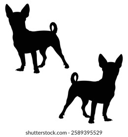 Chihuahua Cattle dog Silhouette, Chihuahua illustration, Chiweenie icon Silhouette, Cattle dog Silhouette illustration