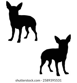 Chihuahua Cattle dog Silhouette, Chihuahua illustration, Chiweenie icon Silhouette, Cattle dog Silhouette illustration