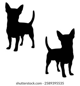 Chihuahua Cattle dog Silhouette, Chihuahua illustration, Chiweenie icon Silhouette, Cattle dog Silhouette illustration