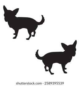 Chihuahua Cattle dog Silhouette, Chihuahua illustration, Chiweenie icon Silhouette, Cattle dog Silhouette illustration