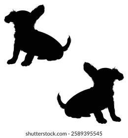 Chihuahua Cattle dog Silhouette, Chihuahua illustration, Chiweenie icon Silhouette, Cattle dog Silhouette illustration